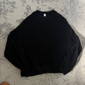 Black crotchet knit Sweater